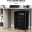 Armoire de rangement mobile avec tiroir et armoire, noir. Vaste choix, se déplace facilement sur roulettes, se range sous un bureau, cadre noir et support pour imprimante. Fournit de l'espace, facilement, un espace de bureau et une construction