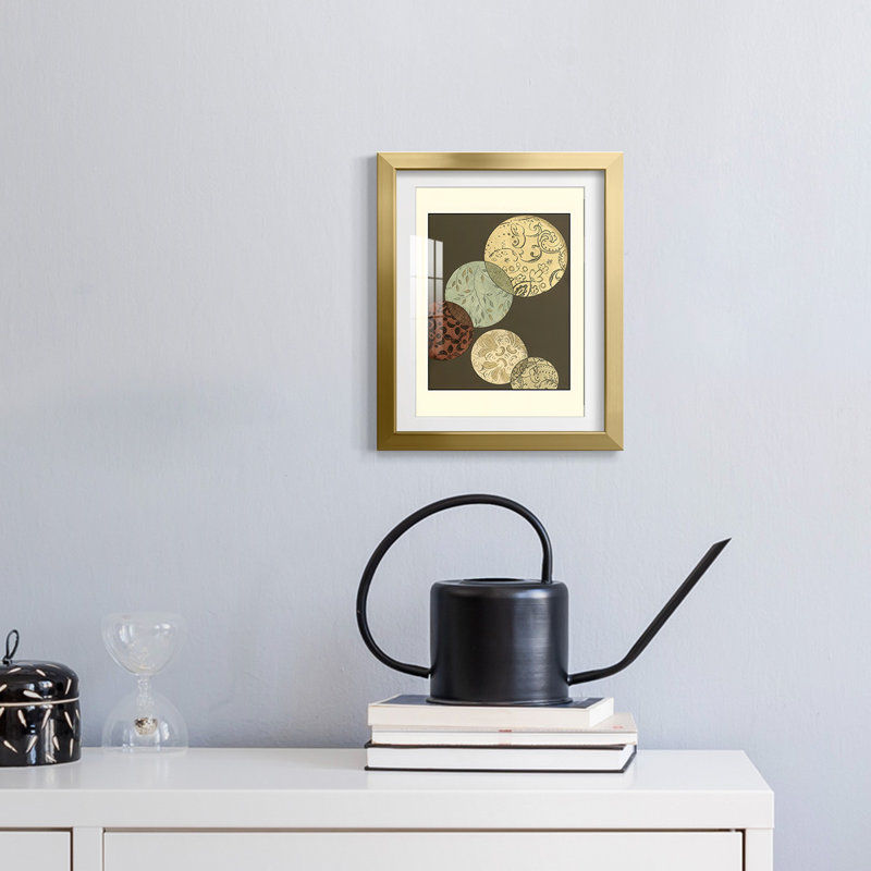 Small Pattern Composition I -Framed Print, 28.5" H x 20.5" W, Gold