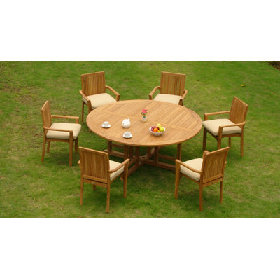 Rousseau Outdoor 7 - Piece Teak Dining Set