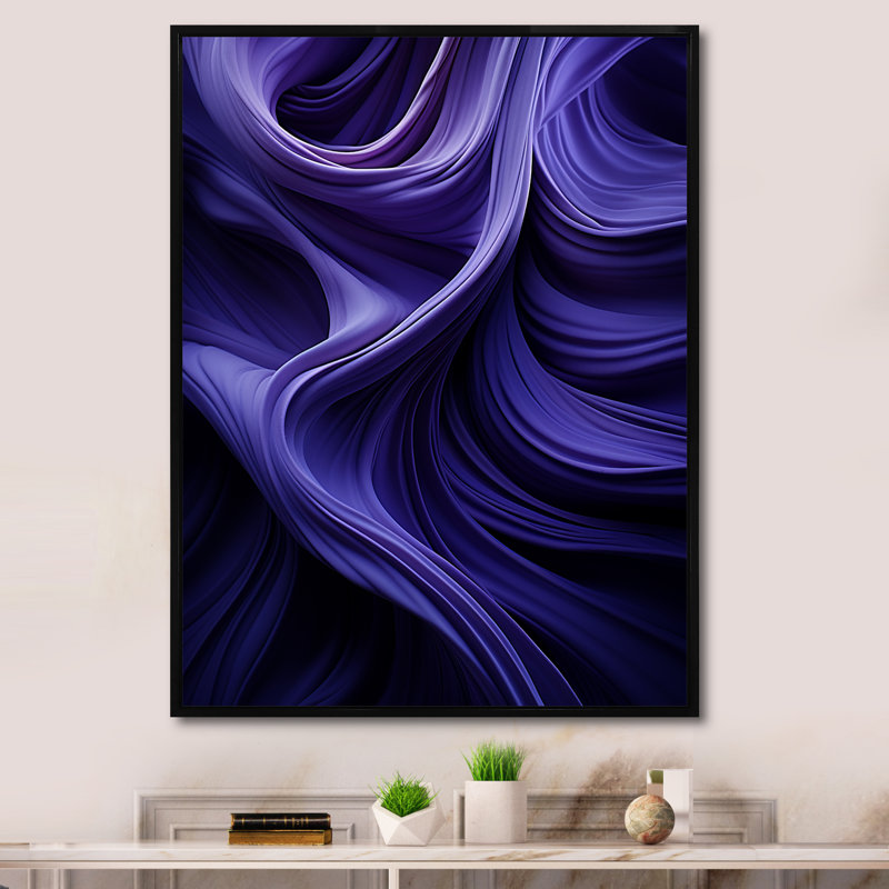 Art mural Claitt - Spirales abstraites_106108, Toile avec cadre flottant noir, H 44 po x l 34 po x P 1,5 po
