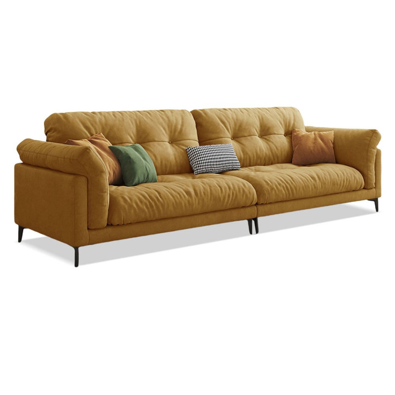 Coussin modulaire jaune 100% polyester, Jaune, H 35,43 po x l 101,57 po x P 37,01 po