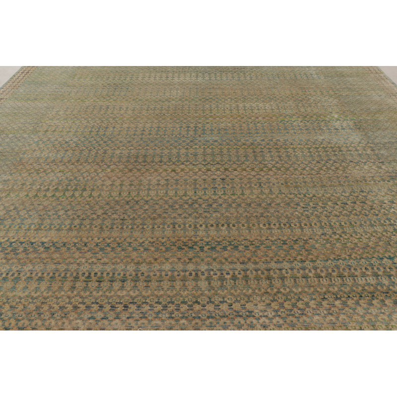 Rug & Kilim’S Modern Rug In Beige, Blue, And Sage Geometric Pattern