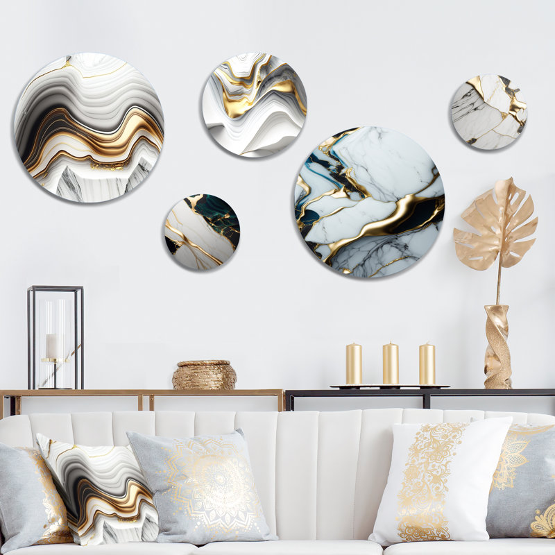 Décoration murale abstraite «Geode Waves Gray III - Modern Waves»