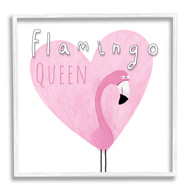 «Flamingo Queen», art de la giclée encadrée par Carla Daly, H 24 po x l 24 po x P 1,5 po, Giclée encadrée blanc bord de mer
