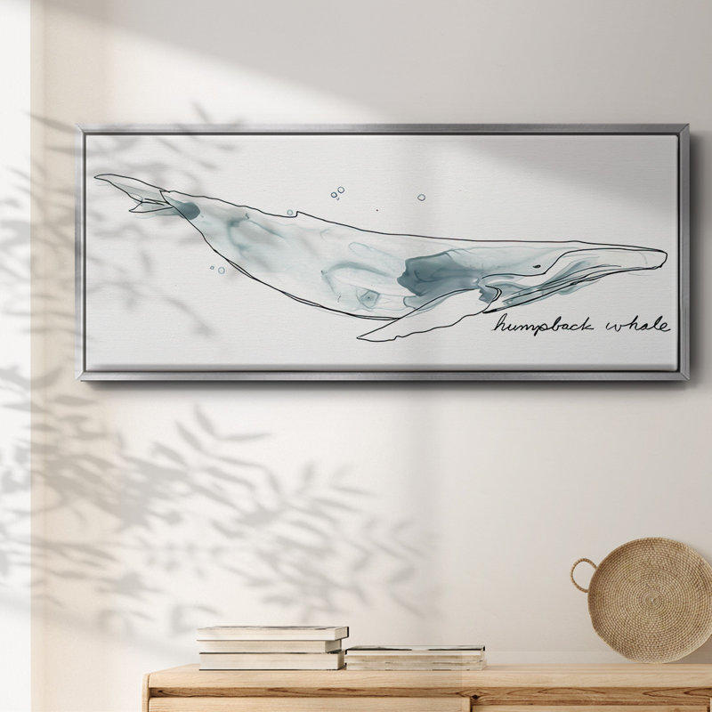 Baleine II - toile encadrée, Argent, H 8 po x l 20 po x P 1,5 po