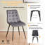 50cm H Nordic Velvet Dining Chair, Quilted Upholstered Side Chair with Metal Legs for Dining Room Kitchen-1957084825