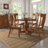 Fortville 45" Round Solid Wood Oak Finish Top 5-Piece Dining Set With Panel Back Chairs