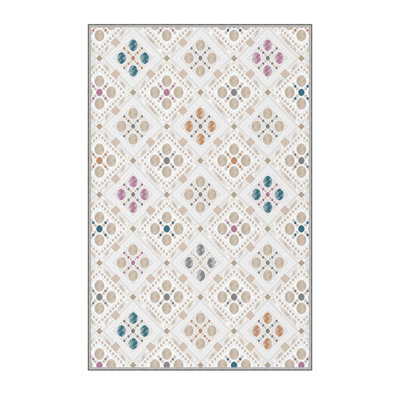Soft Hall Carpet (2.6 x 4.9 ft), 100% Polyester, 0.3 in Pile Height | Antibacterial, Non-Slip Underside, 650 g/m² | Machine Washable, 3D Digital Print | Perfect for Living Room, Entryway & Bedroom Décor