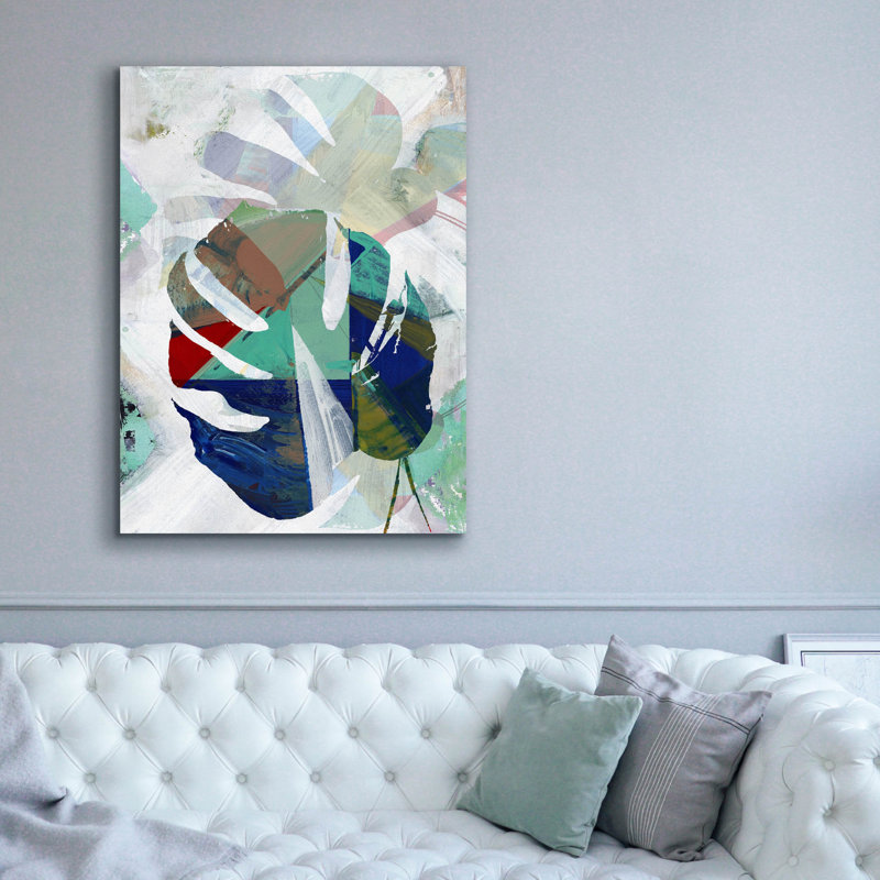 «Monstera 4» par Cartissi, art mural sur toile, H 54 po x l 40 po