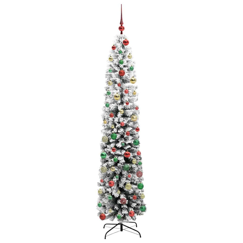 Artificial Christmas Tree with 300 LEDs with Stand, Red/Green/Gold, 7.87' H