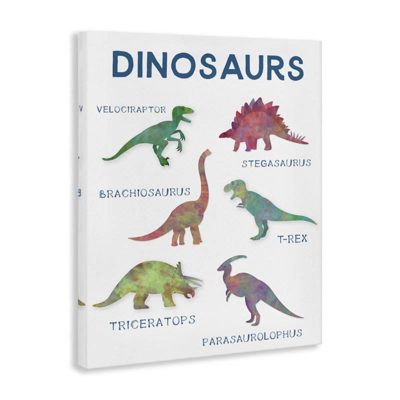 Simple toile éducative de dinosaures, conception par CAD Designs, H 30 po x l 24 po