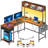 55 Inch L Shaped Desk With Power Outlet And Led Lights,Corner Gaming Desk With Storage Shelf,Computer Desk L Shape For Home Office-365951251