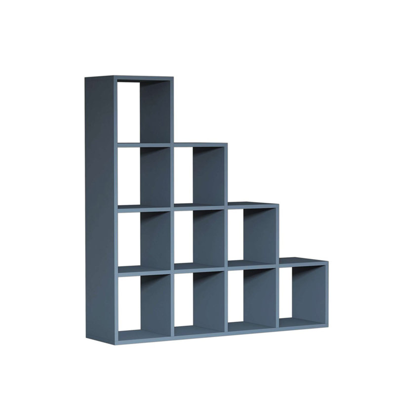 Manderup 123.6cm H x 120cm W Cube Bookcase, Dark Blue