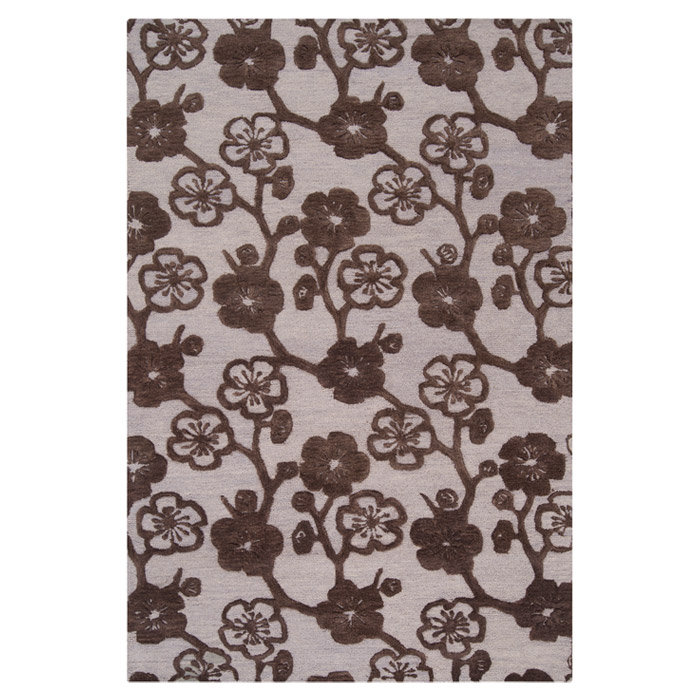 Tapis kaki / brun foncé en laine touffeté à la main Heimann, Rectangle 9 pi x 13 pi
