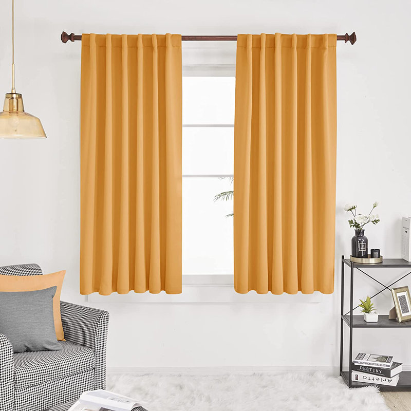 Harue Curtain Pair, 52" W x 72" L, Orange