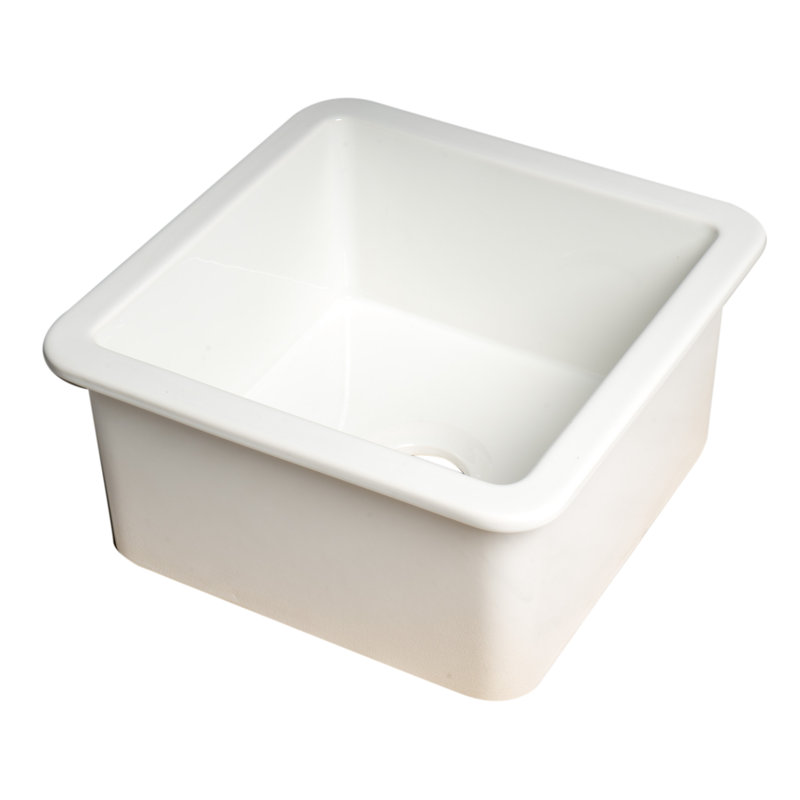 18'' L Single Bowl Fireclay Kitchen Sink, White
