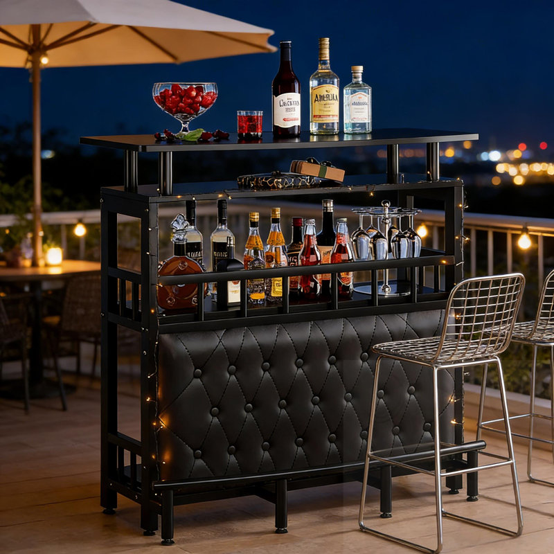Table de bar avec rangement (table seulement)