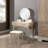 Wood Vanity and Stool Set-580827775