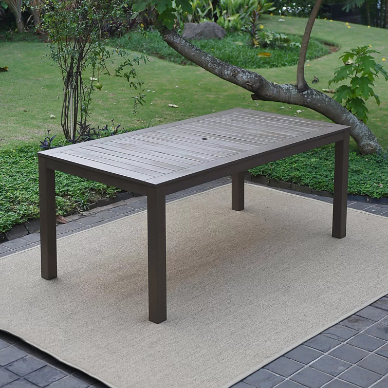 Krum Rectangular Mahogany Outdoor Dining Table