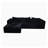 Modern Modular With Cloud Sectional And L-shape Chaise, Upholstered 3 Couch For Bedroom, Black Corduroy, No Assembly, Medium-firm, American Design, ® , ® Standard 100, Machine Washable Living Room,-1308904181