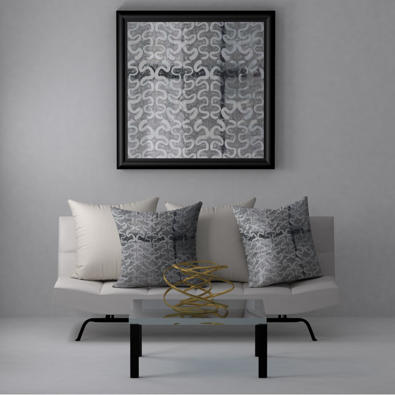 Abstract Reversible Throw Pillow, 18" x 18"