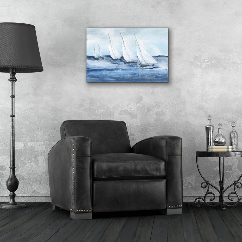 «Group Sail 4» par Chris Paschke, art mural en verre acrylique, H 16 po x l 24 po x P 0,2 po