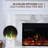  53-In. Electric Fireplace Mantel with Marble in White and Deep Log Insert with 5 Multicolor Flames