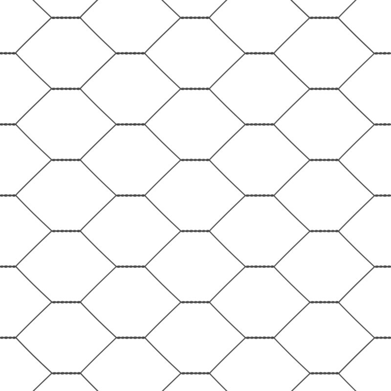 Hexagon Fence Grey Steel, 23.6" H x 1968.5" W