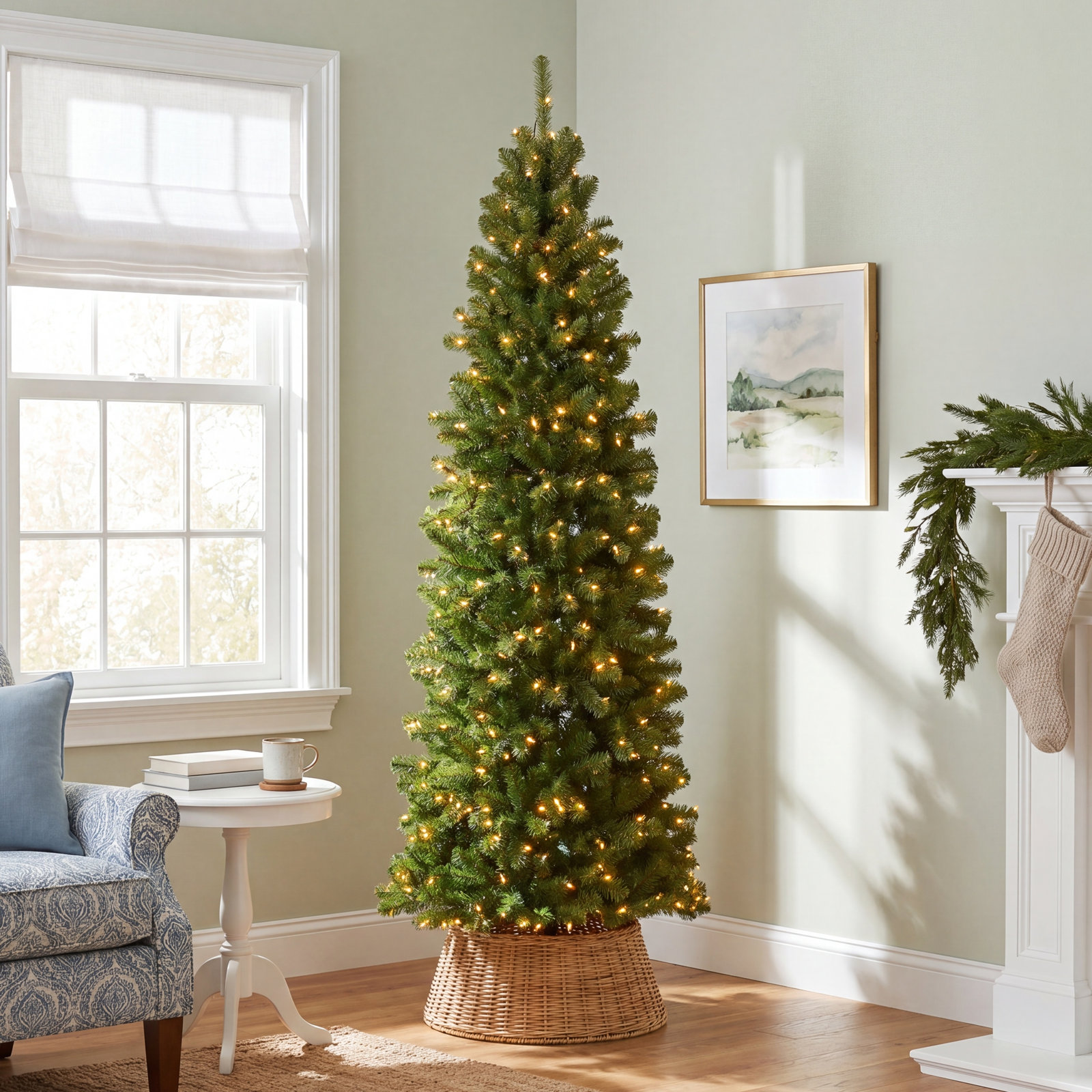 Pre-Lit Spruce Christmas Tree, 6.5'