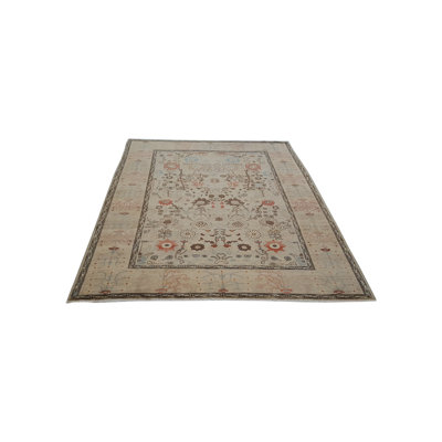 Daugherty Hand Knotted 10x12 Ivory Rug