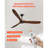 72" Wood Blade Ceiling Fan No Light Remote Control Reversible DC Motor-111624220