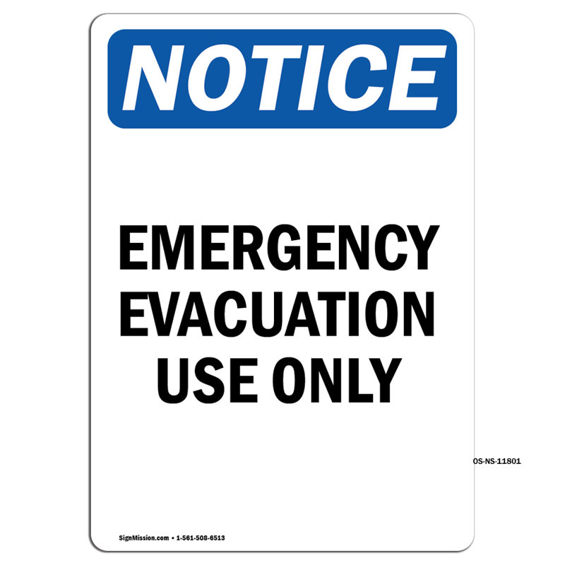 Panneau d'évacuation d'urgence