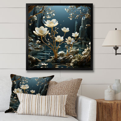 " Gold Gilded Snowdrops River "