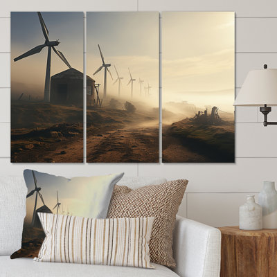 Wind Turbines Whispers I, impression sur toile 3 pièces