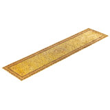 Overdyed Hand-Knotted Wool Modern-Contemporary Yellow Runner 2' 7" x 11' 3"