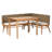 Aafrin Bali & Pari Denver Modern Bohemian Natural Seagrass And Acacia Wood 3-Piece Dining Nook Set
