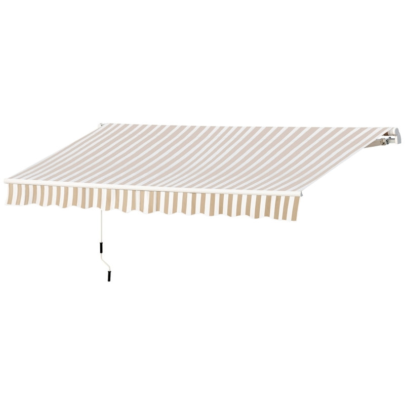 Versatile Retractable Patio Awning For Outdoor Protection And Privacy, Beige, 0.2" H x 12" W x 10" D