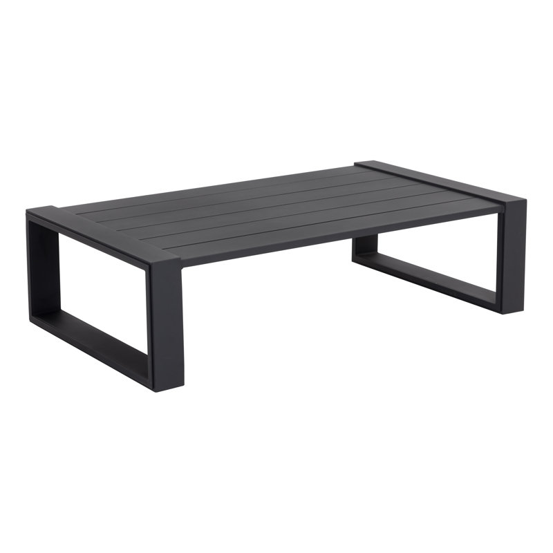 Hellevi Charcoal Aluminum Rectangular Outdoor Coffee Table