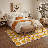 Modern Geometric Machine Washable Mustard/Beige/Purple Indoor Area Rug with Non-Slip Backing-889665593