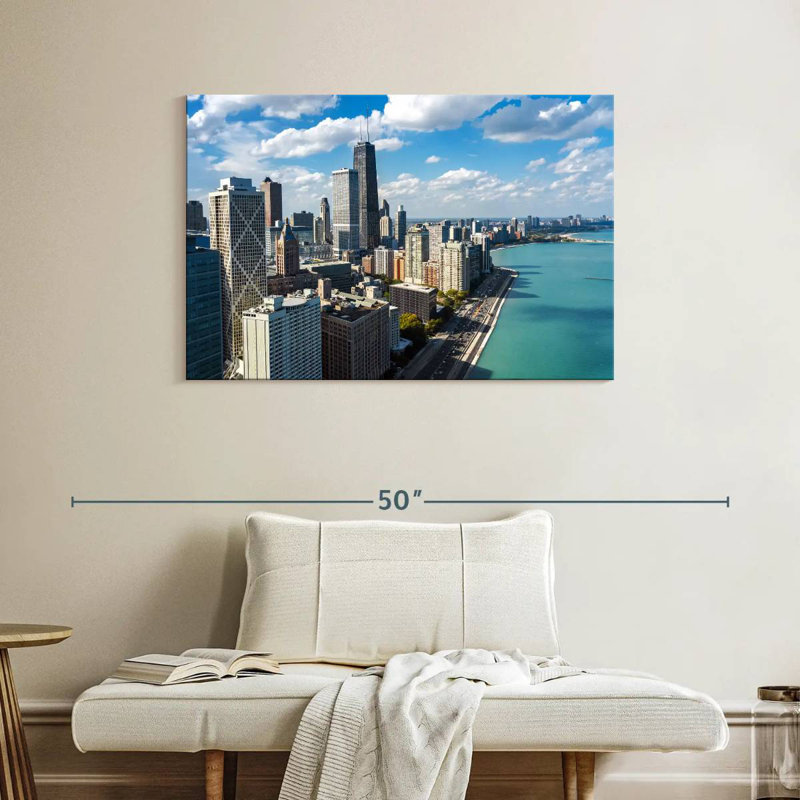 Ravi, Chicago, front de mer, horizon, H 26 po x l 39 po