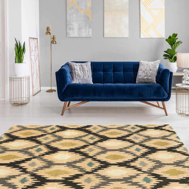 Tapis fait main gris et multicolore Equelle, Rectangle 8 pi x 10 pi