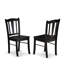 Ensemble de 5 tables de cuisine pour 4 personnes comprenant une table de salle à manger ronde avec piédestal et 4 chaises en bois massif, noir-955940586