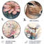 Mignon petit cerf avec fleurs roses - animaux, art en métal rond-277715145