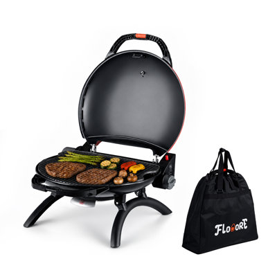 Portable Propane Grill for Outdoor Cooking, Gas Grill with Foldable Legs, 225 Sq. In. Cooking Area for Camping, Tailgates