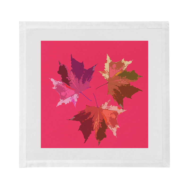 Autumn Leaves Cotton Sateen Dinner Napkins, Plum