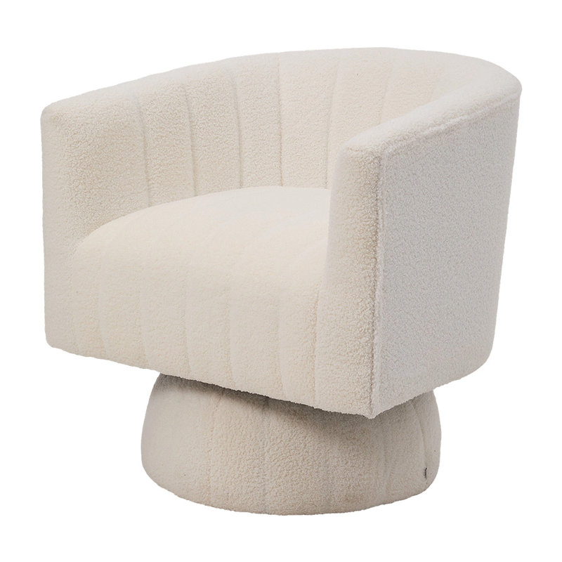 Swivel Chair, White Wool