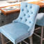 Velours bleu avec tiroirs faits à la main, pieds en bois, assise confortable, 2 coussins,-842020842-842020841
