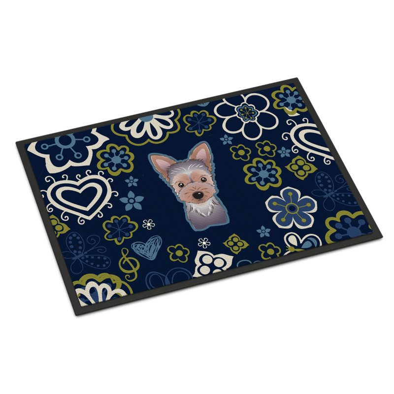 Tapis d'extérieur antidérapant Toluca, L 24 po x L 36 po, Chiot Yorkie