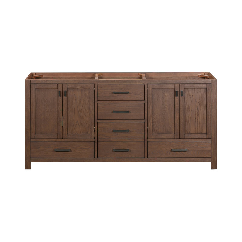 Souther 72" Double Bathroom Vanity Base Only, Mocha Oak