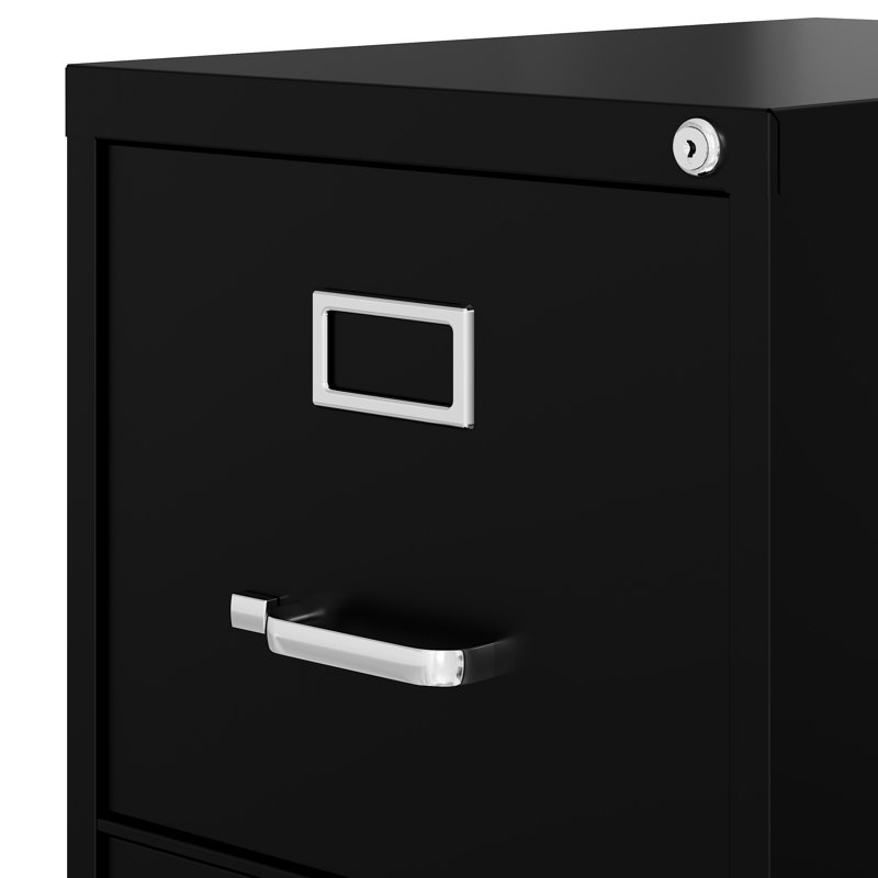 15'' Wide 3 -Drawer Steel File Cabinet, Black